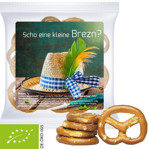 Bio Mini Brezeln Original, ca. 7g, Express Maxi-Tüte mit Etikett