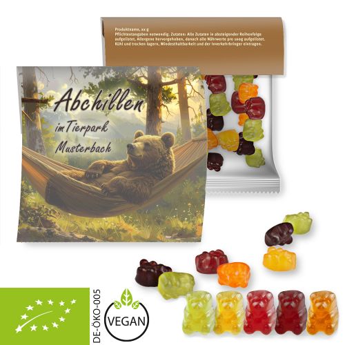 Bio Gummibärchen ohne Gelatine, ca. 30g, Express Maxi-Tüte mit Werbereiter