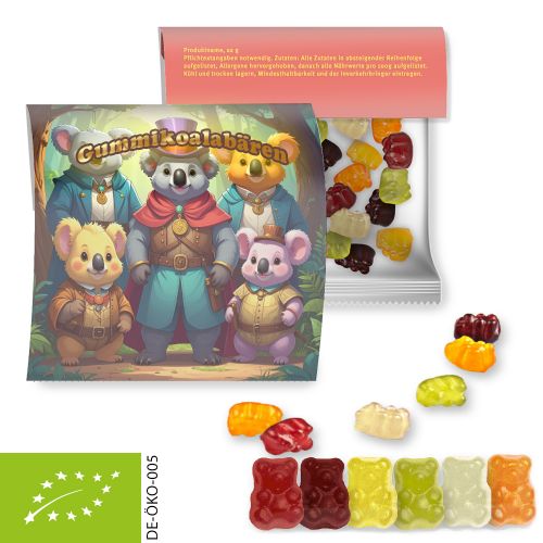 Bio Gummibärchen, ca. 30g, Express Maxi-Tüte mit Werbereiter