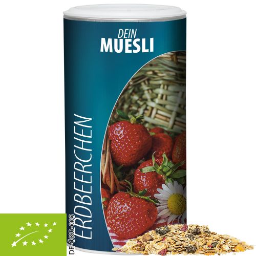 Bio Müsli Erdbeerchen, ca. 150g, Pappdose Medium