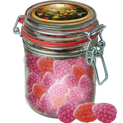 Erdbeer Chili Bonbons, ca. 200g, Bonbonglas Maxi