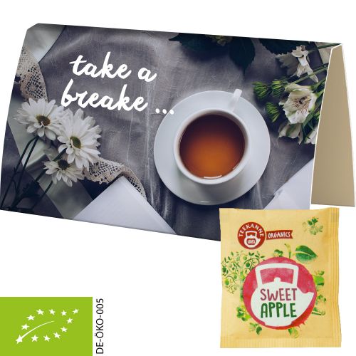 Bio Beuteltee Sweet Apple, ca. 2,5g, Werbekarte A6 gefaltet
