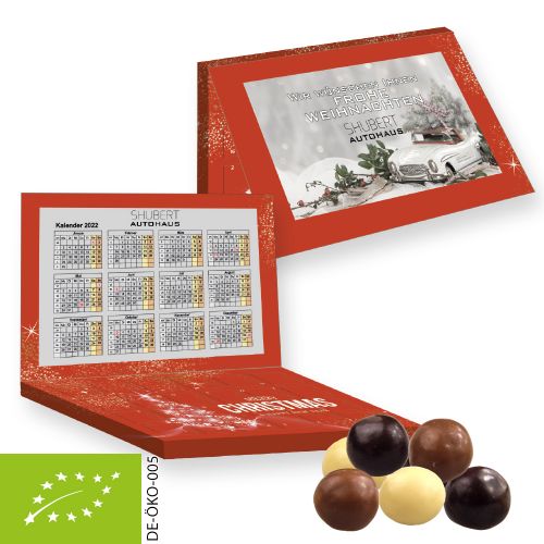 Bio Knusperkugeln-Mix, ca. 50g, Express Adventskalender Mini mit Werbekarte