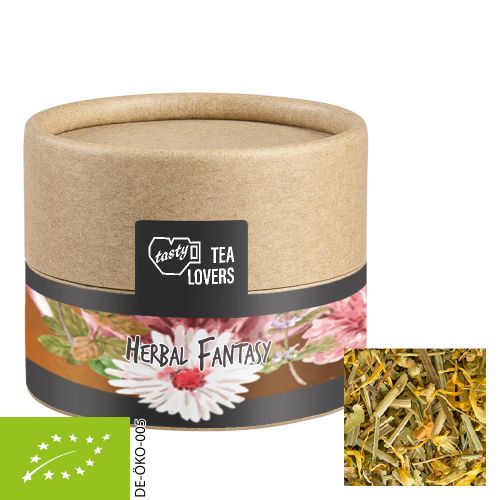 Bio Kräutertee Kräuterfantasie, ca. 9g, Kraftpapierdose Mini