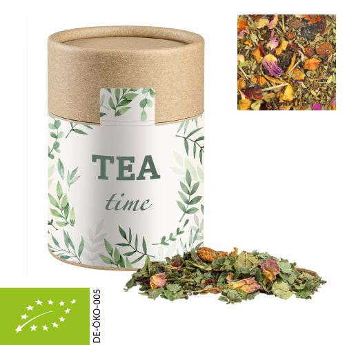 Bio Kräutertee Glücksgefühle, ca. 40g, Kraftpapierdose Midi