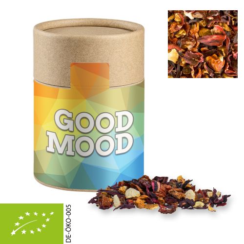 Bio Früchtetee gute Laune, ca. 50g, Kraftpapierdose Midi