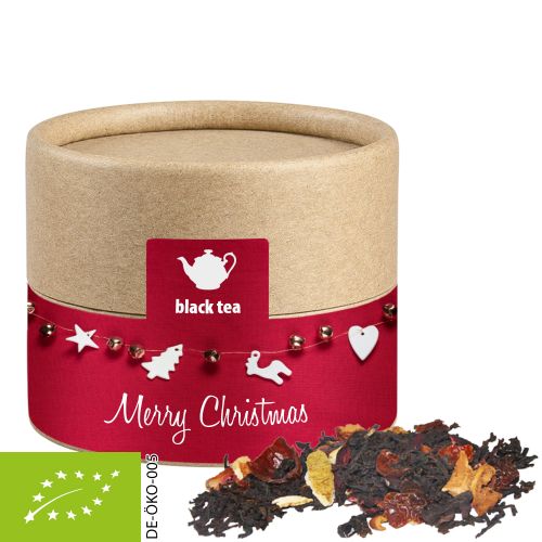 Bio Weihnachts Schwarztee, ca. 25g, Kraftpapierdose Mini