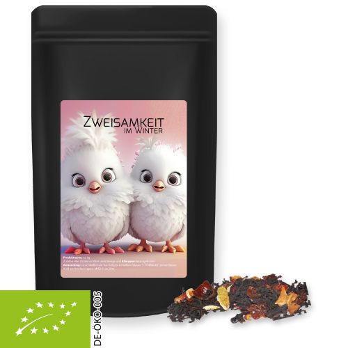 Bio Weihnachts Schwarztee, ca. 55g, Standbeutel Midi schwarz