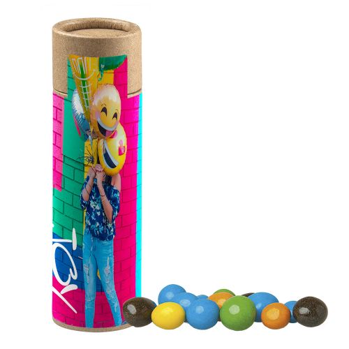 Bunte Schoko Erdnüsse, ca. 25g, Kraftpapierrolle