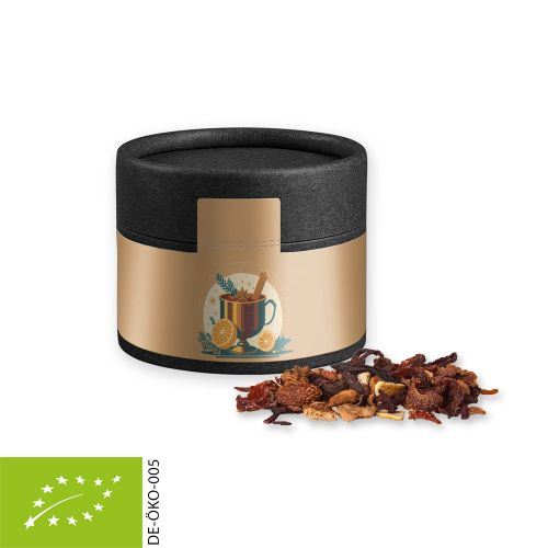 Bio Glühweingewürz fein, ca. 25g, Kraftpapierdose Mini schwarz