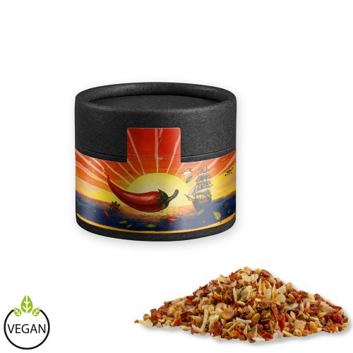Gewürzmischung HOT Karibik Mix, ca. 28g, Kraftpapierdose Mini schwarz