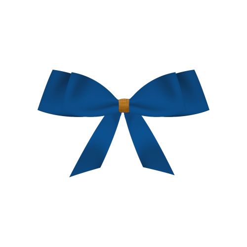 Deko, ca. 1g, Schleife blau klein mit goldenem Clip