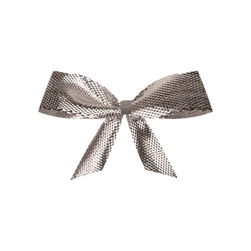 Deko, ca. 1g, Schleife silber klein mit goldenem Clip