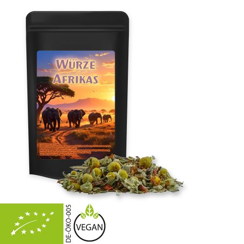 Bio Rotbuschtee Entspannungszeit, ca. 20g, Standbeutel Mini schwarz