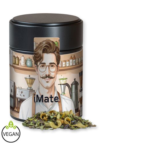 Matetee Orange, ca. 40g, Metalldose Midi schwarz