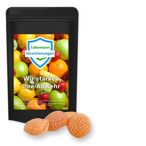 Multivitamin Bonbons, ca. 80g, Standbeutel Midi schwarz