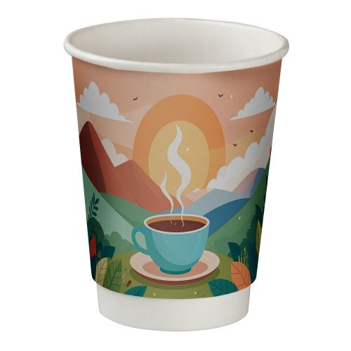 Doppelwandige PE-Pappbecher, 300ml, Doppelwandige Becher Maxi